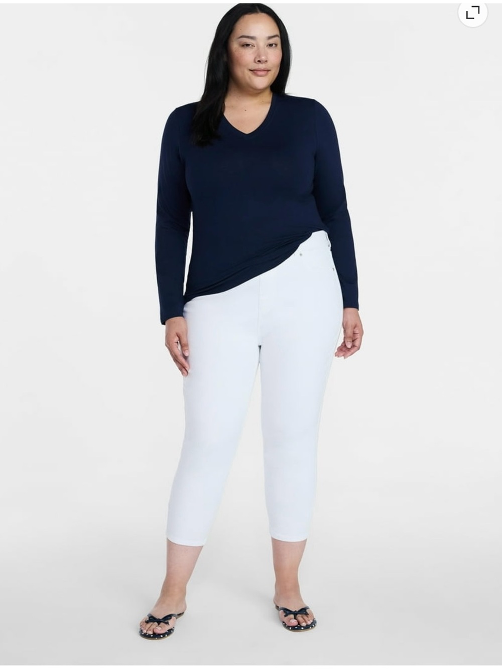 Time and Tru Women's Capri Jeggings Size XXXL Stretch Pull-On Pants White